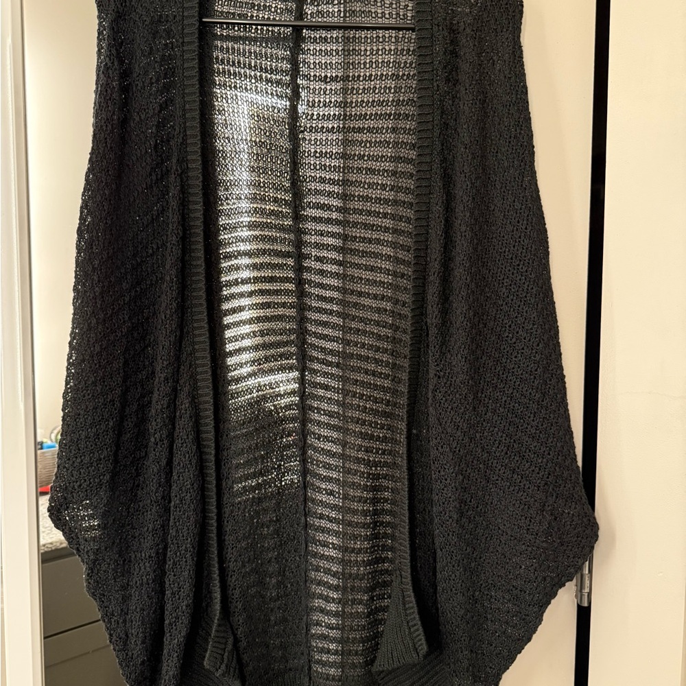 Garage Black Shrug with Waterfall Draping